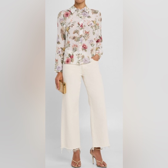 Alice + Olivia Willa Sweet nothings Top 100% Silk blouse - Picture 13 of 16